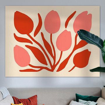 Tulpen in roze en rood