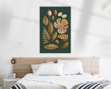 Botanical Symphony in Gold & Green