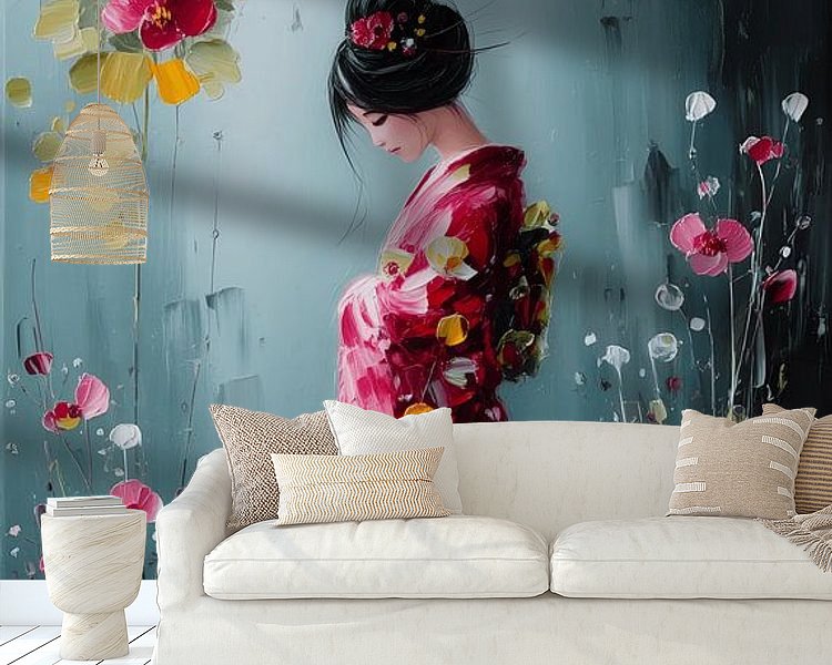 Voorbeeld van het werk in een kamer