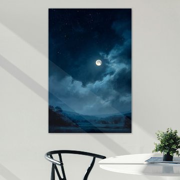 Moon in Open Cloud Night