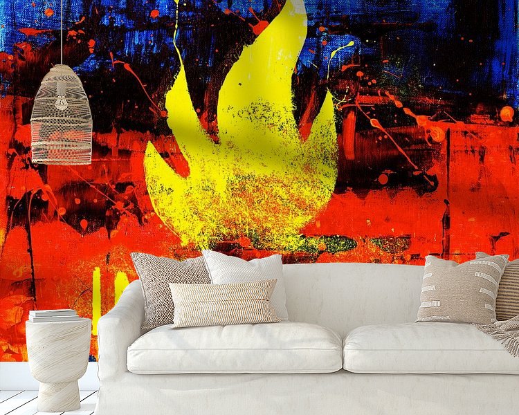 Voorbeeld van het werk in een kamer