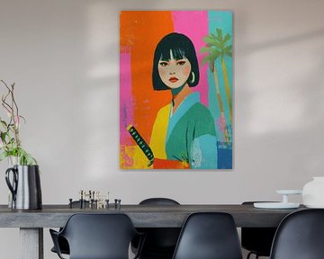 Im bunten Kimono mit Katana von Niklas Maximilian