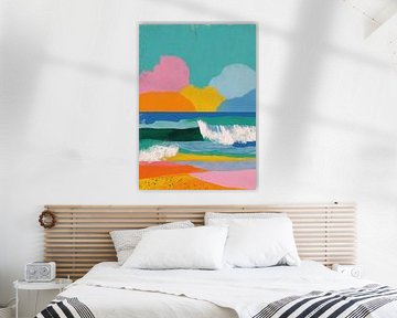 Abstract coastal landscape in bright colours by Niklas Maximilian