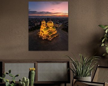 Sofia-Kathedrale bei Sonnenuntergang, Bulgarien von Ewold Kooistra