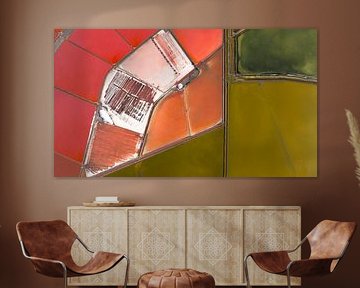 Salt pans from the air in abstract colours by Ewold Kooistra