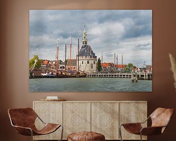 The Hoofdtoren of Hoorn seen from the water by MMFoto
