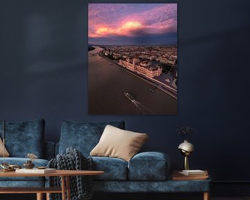 Parlamentsgebäude von Budapest bei Sonnenuntergang von Ewold Kooistra