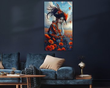 Porteur de bonheur ; geisha sur Jolique Arte