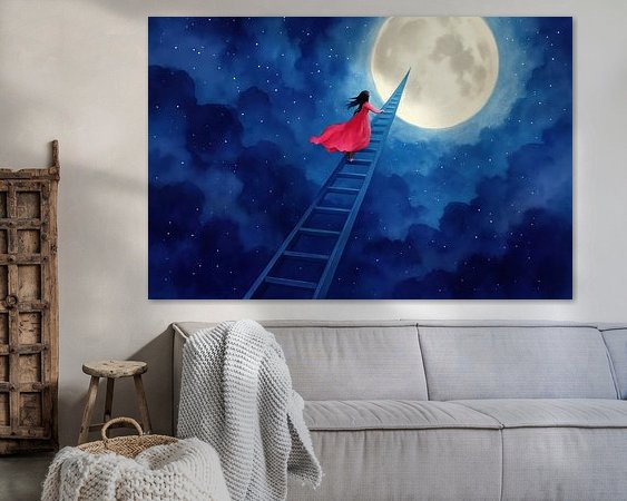 Voorbeeld van het werk in een kamer