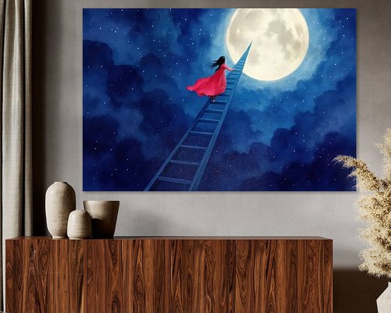 Voorbeeld van het werk in een kamer