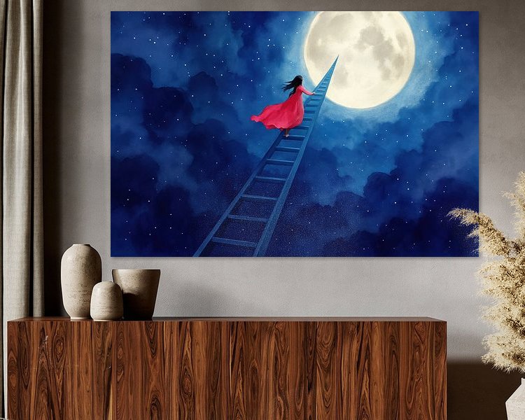 Voorbeeld van het werk in een kamer