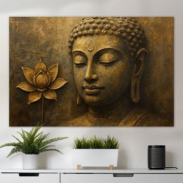 Bouddha en bronze avec lotus sur Art & Soul Creations