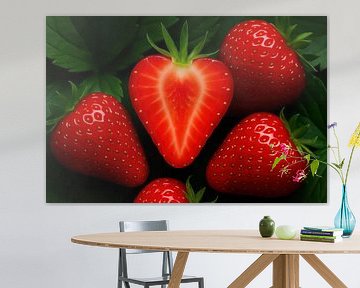 Rode aardbei met hartvorm detail van Imperial Art House