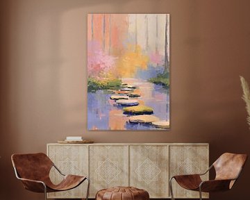 Trittsteine im pastellfarbenen See von Niklas Maximilian