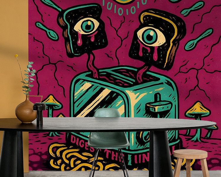 Voorbeeld van het werk in een kamer