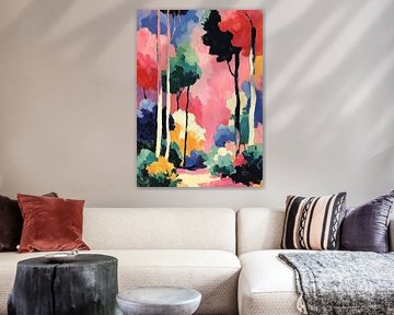 Zwarte silhouetten in het roze bos van Niklas Maximilian