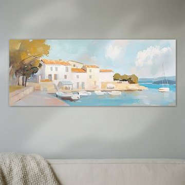 White Houses by the Water by Eye catching paintings