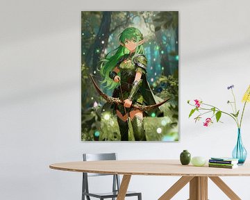 ANIME Elfe des bois archer - Armure feuille d'émeraude Sentinelle des bois mythiques sur Minggu Galeri
