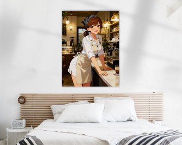 ANIME Coffee Shop Barista – Gemütliches Morgencafé Slice of Life Ästhetik von Minggu Galeri