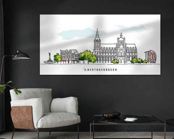 Voorbeeld van het werk in een kamer