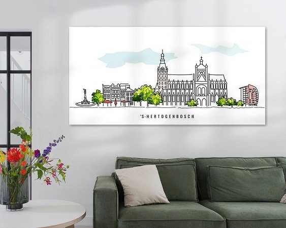 Voorbeeld van het werk in een kamer