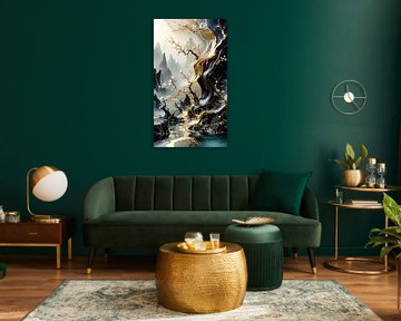 Black marble and liquid gold 2 of 3