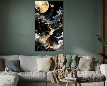 Black marble and liquid gold 1 of 3