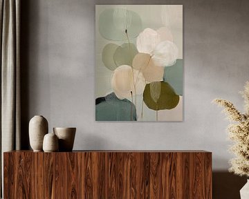 Abstract flowers in soft shades