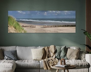 Panorama van de Zeeuwse kust van Zeeland op Foto