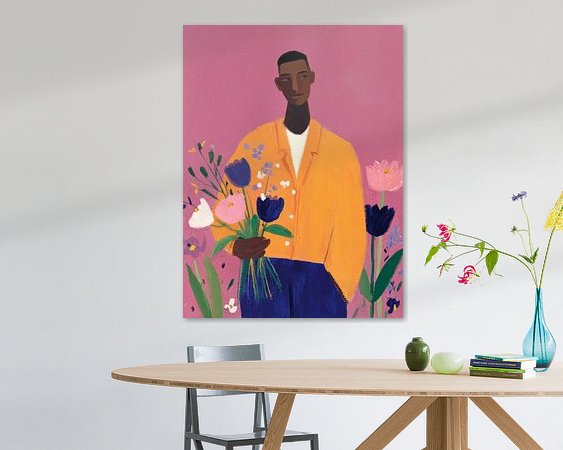 Voorbeeld van het werk in een kamer