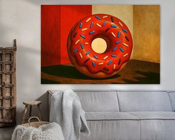 Grafisch donut stilleven met licht