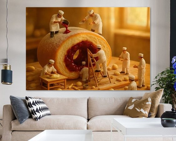 Voorbeeld van het werk in een kamer