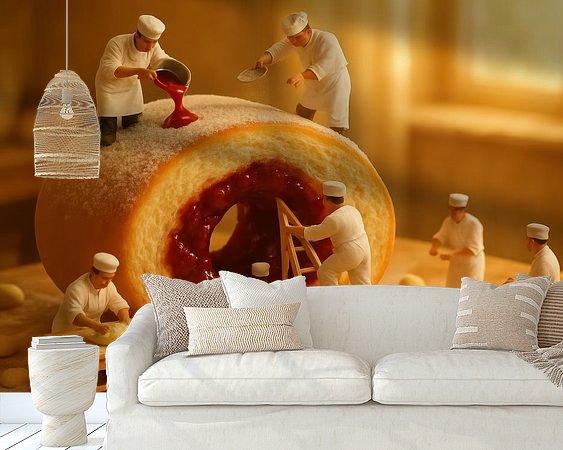 Voorbeeld van het werk in een kamer