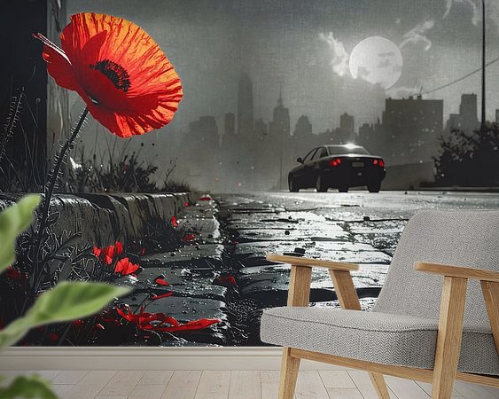 Voorbeeld van het werk in een kamer