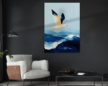 Flug der Möwe über dem Ozean von Niklas Maximilian
