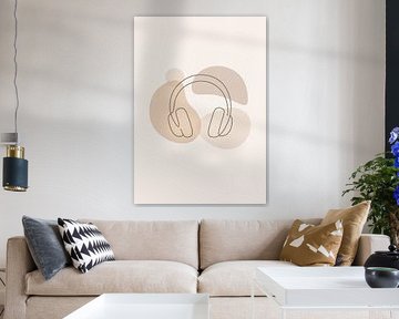 Minimalistische Kopfhörer-Strichzeichnung Harmonie von irgian firmansyah