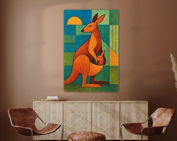 Eine geometrische Darstellung eines Kängurus. von Galerie Hoppenbrouwers
