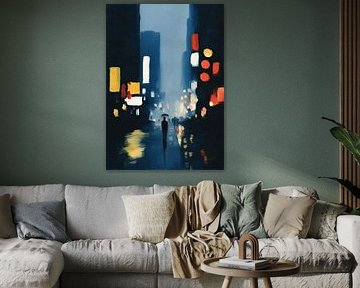 Lichtspiel im nächtlichen Regen von Niklas Maximilian