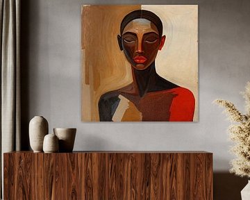 Force sereine dans un portrait abstrait