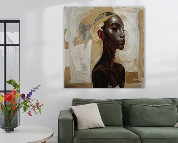 La beauté intemporelle dans la peinture de profil