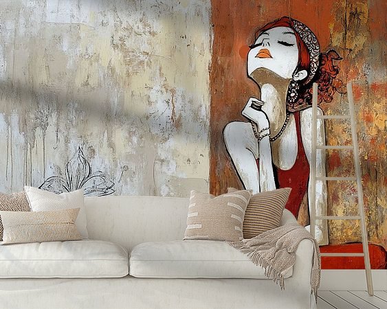 Voorbeeld van het werk in een kamer