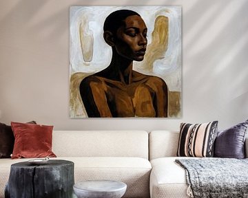 Portrait serein d'une femme noire