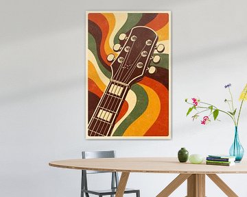 Retro gitaarkop Psychedelisch van irgian firmansyah
