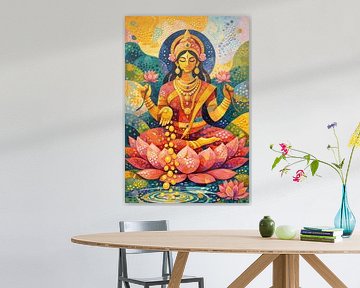 Illustration der hinduistischen Göttin Lakshmi. von Galerie Hoppenbrouwers