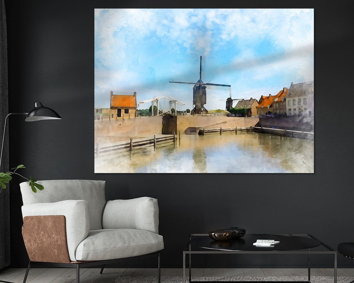 Voorbeeld van het werk in een kamer