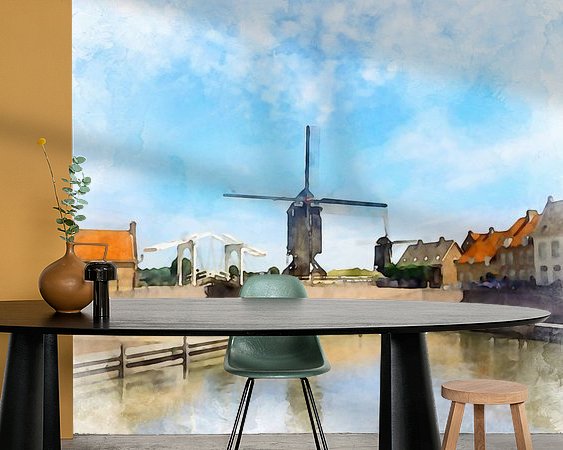 Voorbeeld van het werk in een kamer