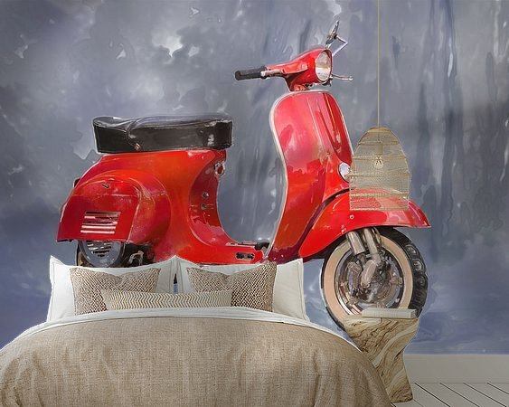 Voorbeeld van het werk in een kamer