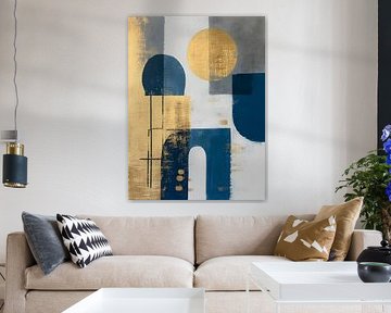 Japandi-stijl - Blauw en goud II