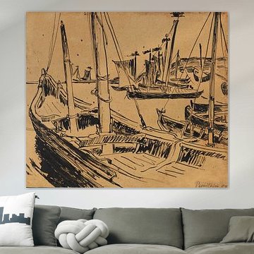 Max Pechstein, Keitelkähne (Kurenkähne im Hafen), 1909