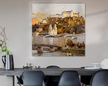 Forteresse de Hohensalzburg, Salzbourg, Autriche sur Johannas Art Creations